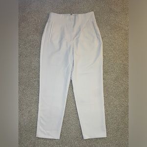 ZARA HIGH WAIST WORK PANTS - CREAM